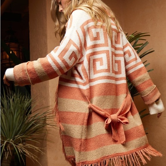 Pumpkin Spice Belted Cardigan-LAST ONE - Picture 7 of 8